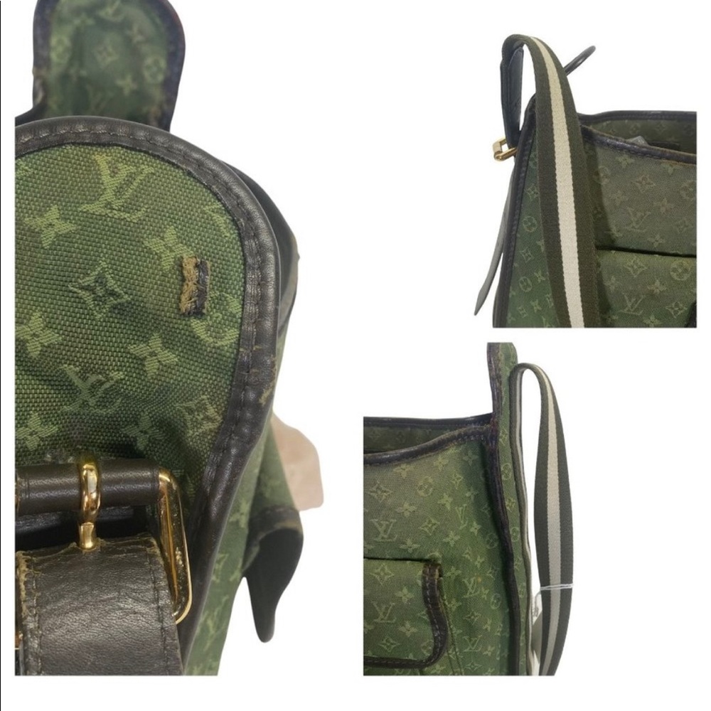 Louis Vuitton Green Monogram Canvas Shoulder Crossbody Bag with Front Pocket - Picture 7 of 14